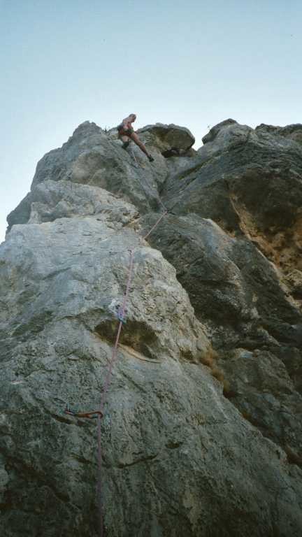 Tripack dans un 6b+ Punta Calcina