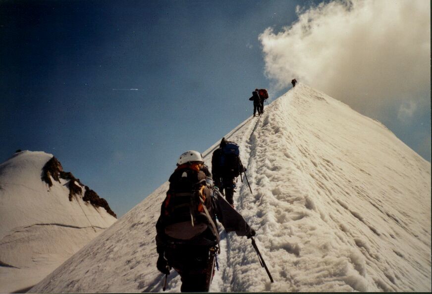 Arête finale de la Parrotspitze
