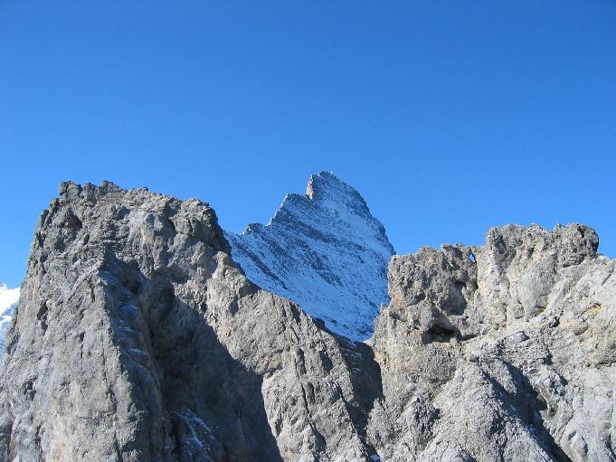 Les arêtes d'Hörli, en arrière plan la Mittellegi