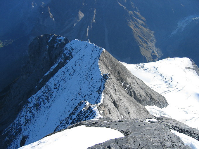 L'arête et la cabane de la Grosse Turm