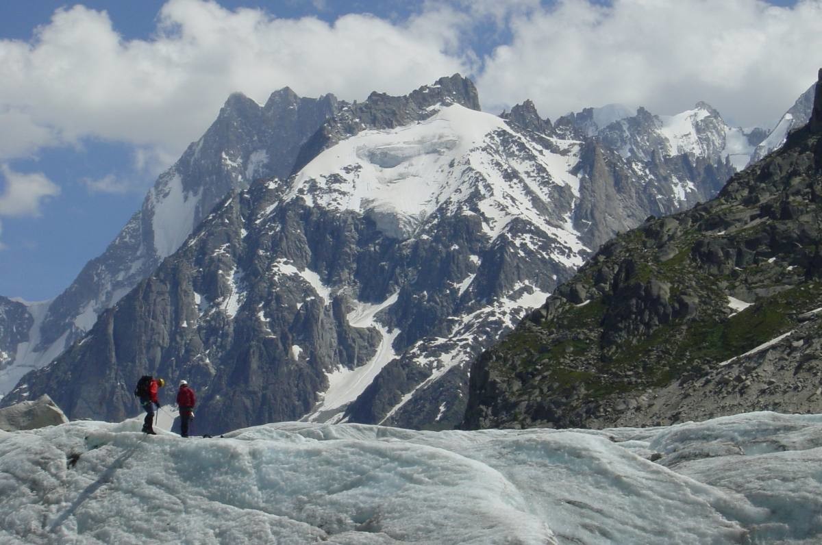 Les Grandes Jorasses vues de la mer de glace