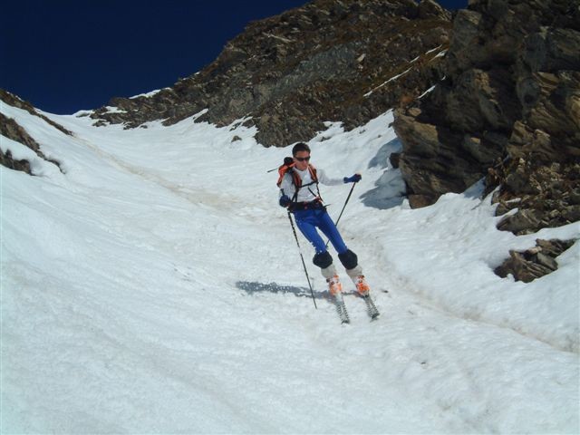 Dans le couloir S du Crêt du Rey