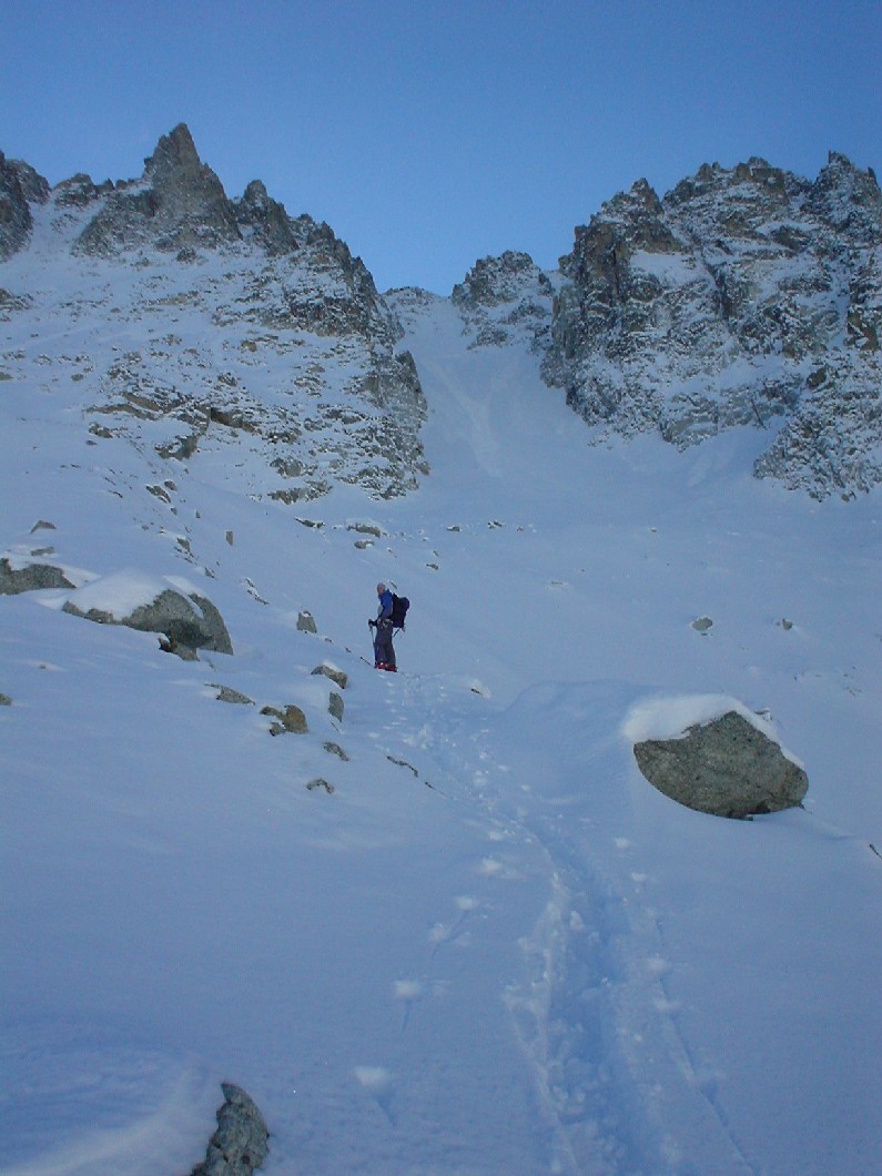 Sous le couloir de l'Aiguille d'Orny