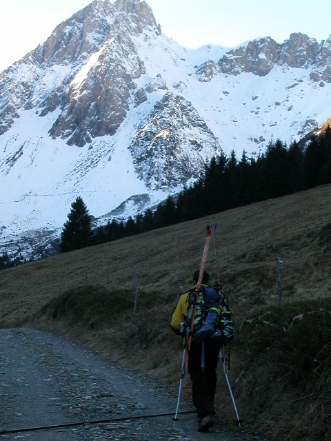 Sylvain en route pour le col de chasseurs