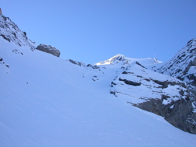 Dans la partie supèrieure de la Combe Nord du Col des Chasseurs