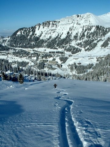 descente sur le lapiaz de Flaine