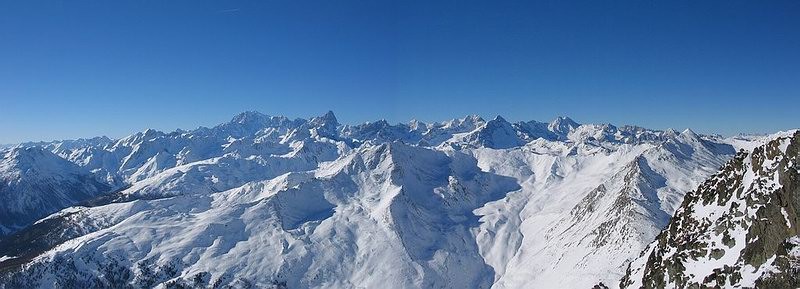 Panorama dalla quota 2991m sopra il Col Champillon