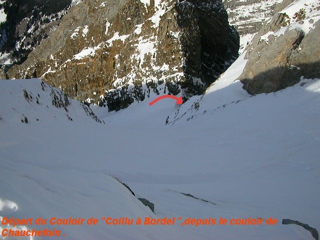 Accés au couloir de Coillu à Bordel