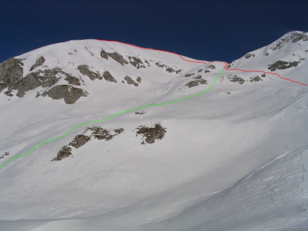 Itinerario sui pendii finale del Vigna Vaga