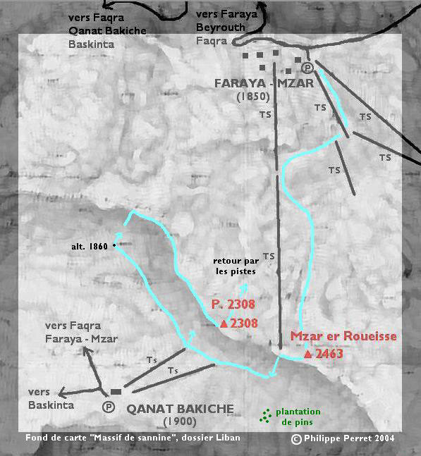 carte itineraire Mzar er Roueisse