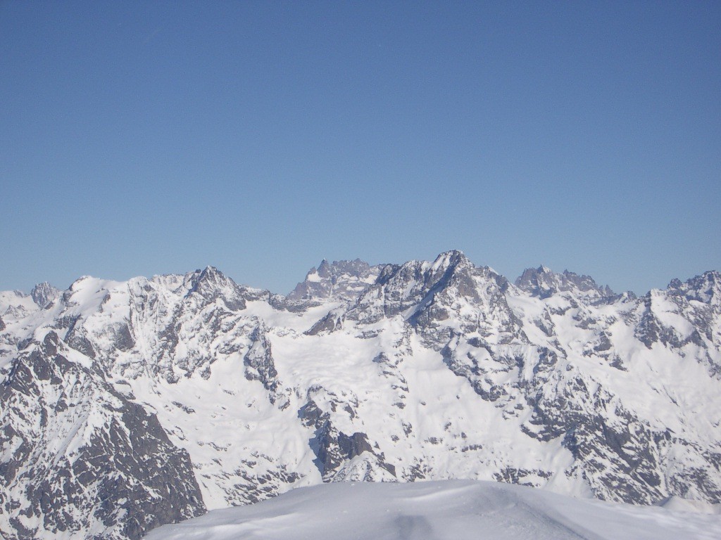 Le massif Ecrins depuis le Vieux Chaillol