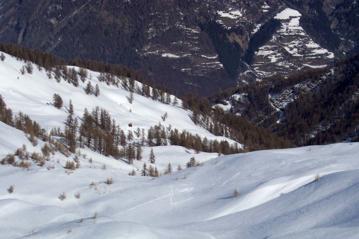Descente en face N - Cabane de l'Aupette
