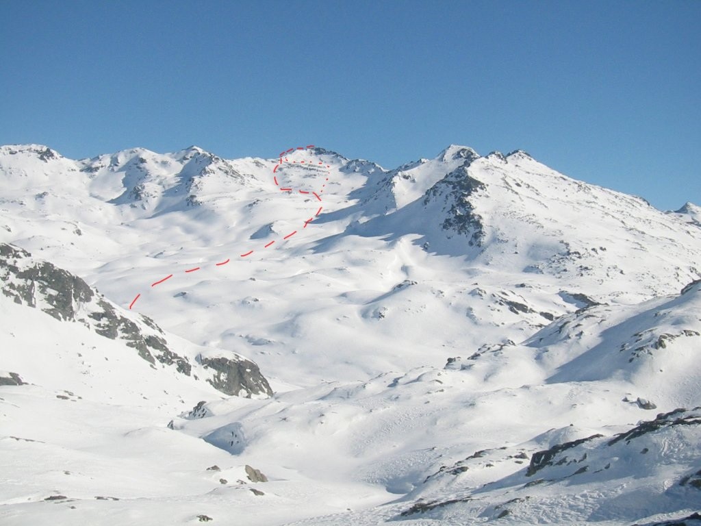 Itinéraire de monté versant W au rocher des grandes tempêtes