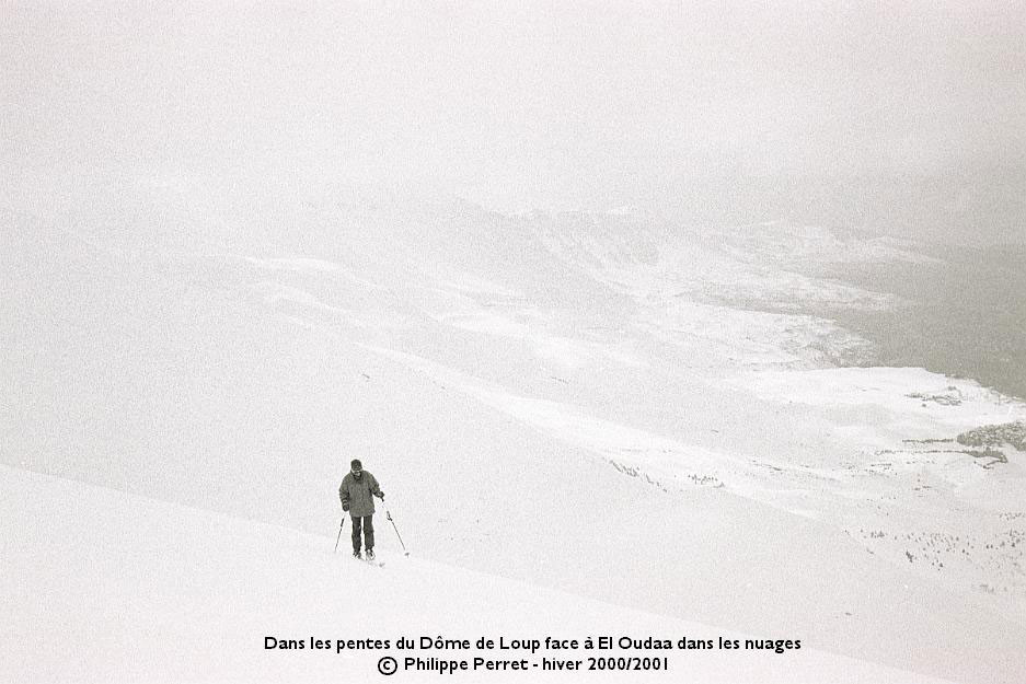 Depuis les pentes du Dome du Loup, dans les nuages, el Oudaa