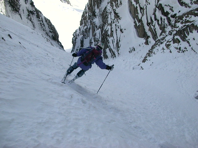 Laurent à la descente du couloir du Chien