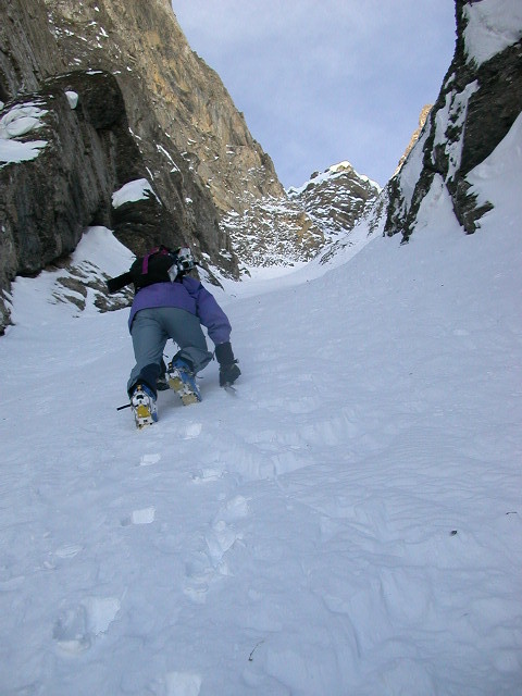 La montée du Couloir du Chien