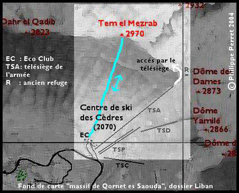 carte itineraire Tem el Mezrab