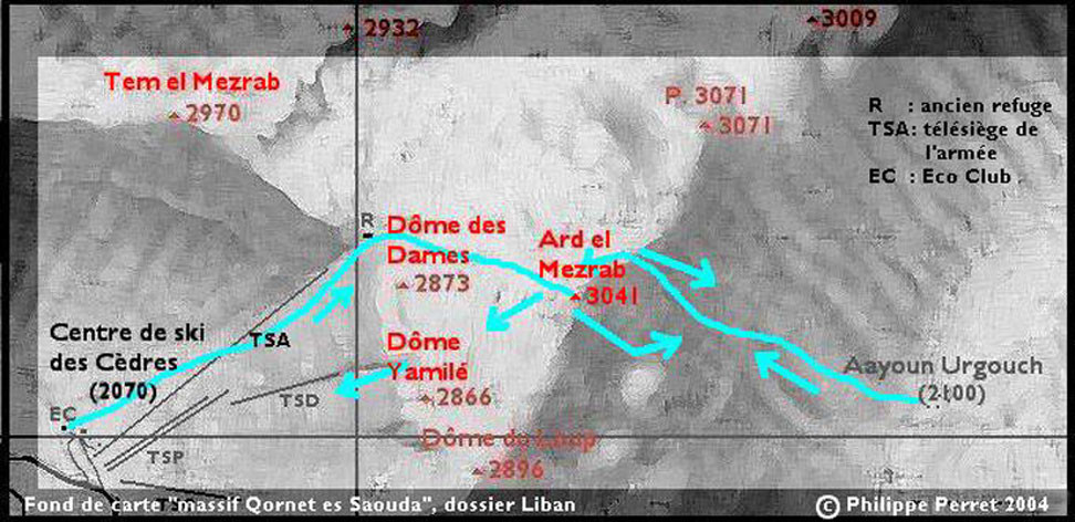 carte itineraire Ard el Mezrab