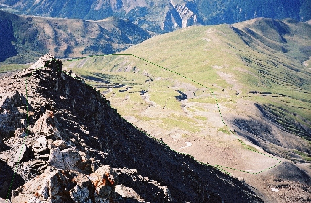Crête SO du Goléon vue du sommet