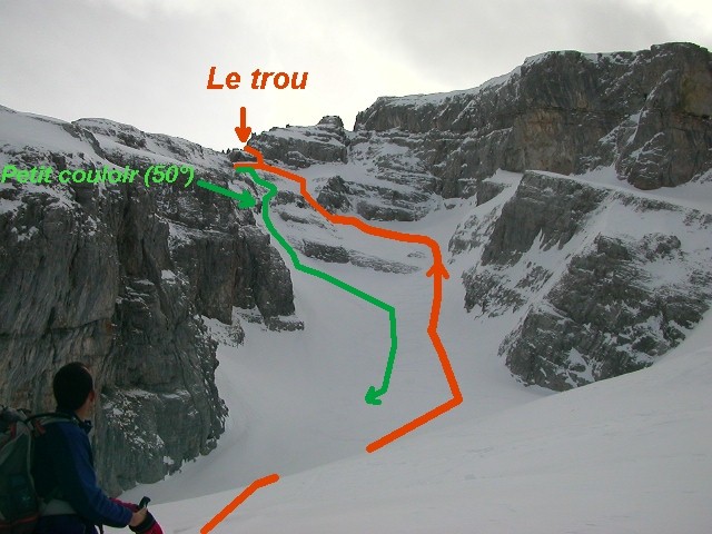 Trou de la Pierre du Mont-blanc,itinéraire Montée/Descente.
