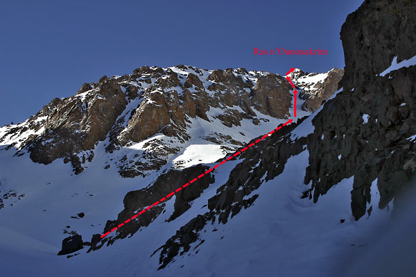 Itineraire Ras n' ounouakrim : couloir NE