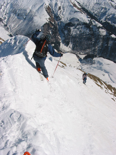 Grand Balmaz couloir Notre Dame Départ