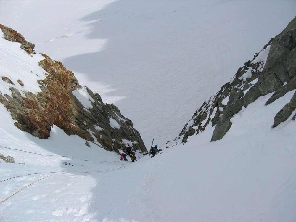 Couloir du Col du Chardonnet vers glacier de Saleina