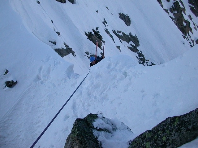 Rappel du col du Tacul