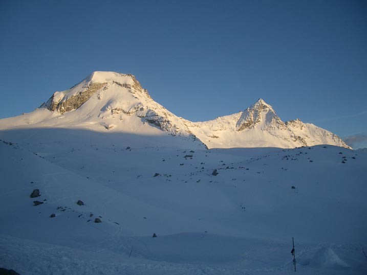 Coucher de soleil sur le Ciarforon depuis le refuge V.Emmanuel