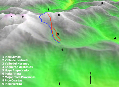 Pico Lomas - Itinerario por el Hoyo Empedrado