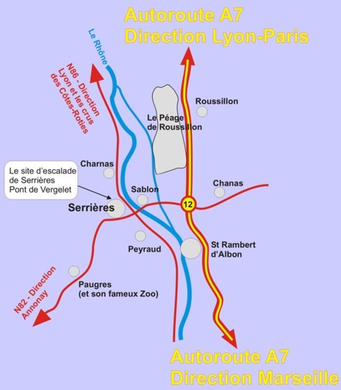 Serrières sur Rhône (07) - Plan d'accès au Site