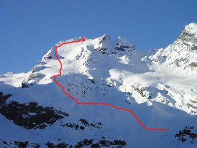 l'itinerario alla cima di lago spalmo dalla val viola