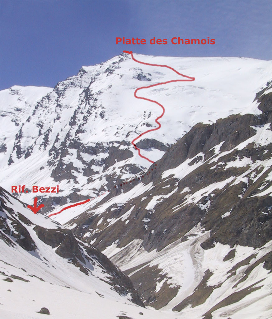 La salita vista dall'Alpe Vaudet