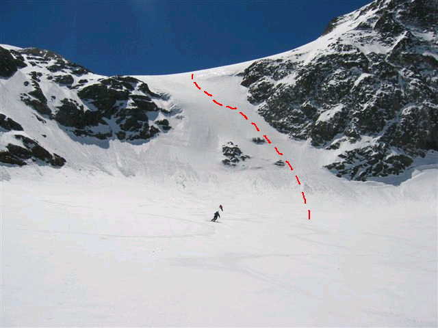 Sul Glacier des Dames sotto il pendio-canale N