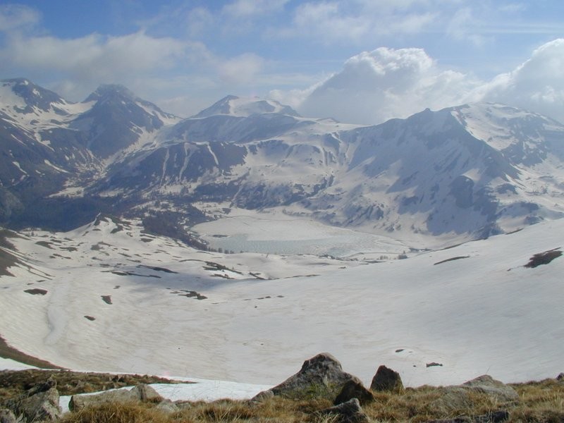 Le lac d'Allos depuis la Tête de Valplane