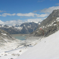 Diga dell'Albigna, lago e Capanna da L'Albigna