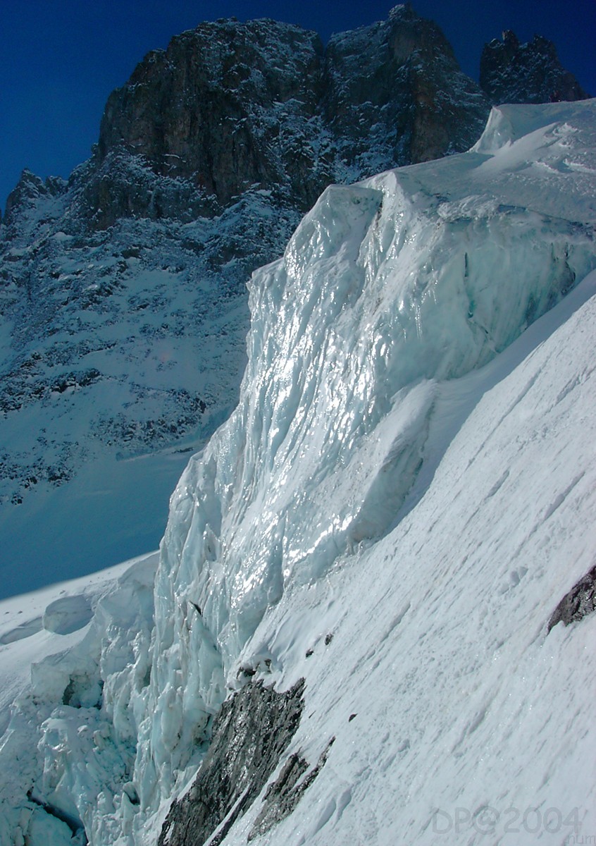 Glacier d'Armande : tranche de Sérac