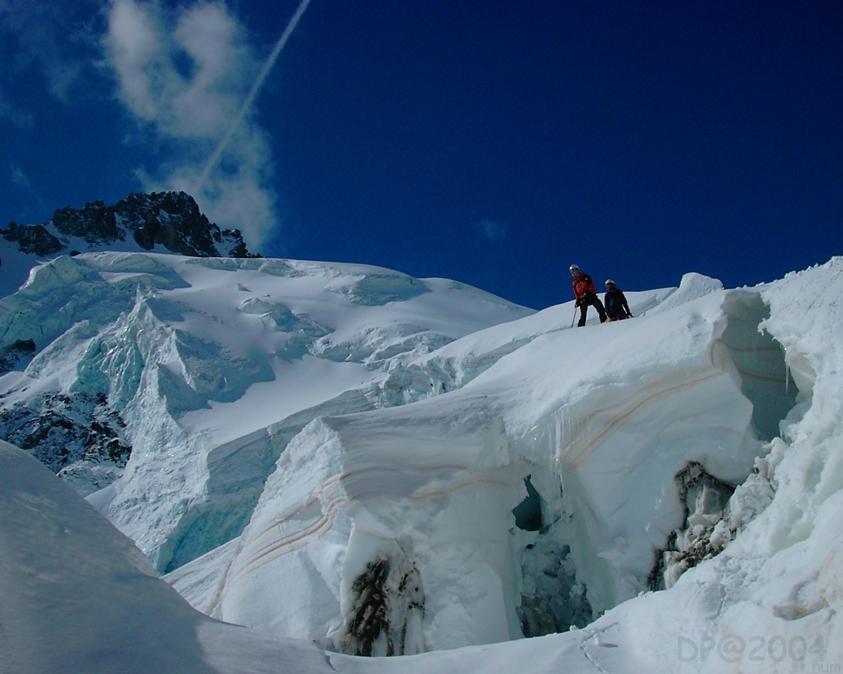 Mont Pelvoux : Serac à la jonction glacier du Pelvoux - glacier des Violettes