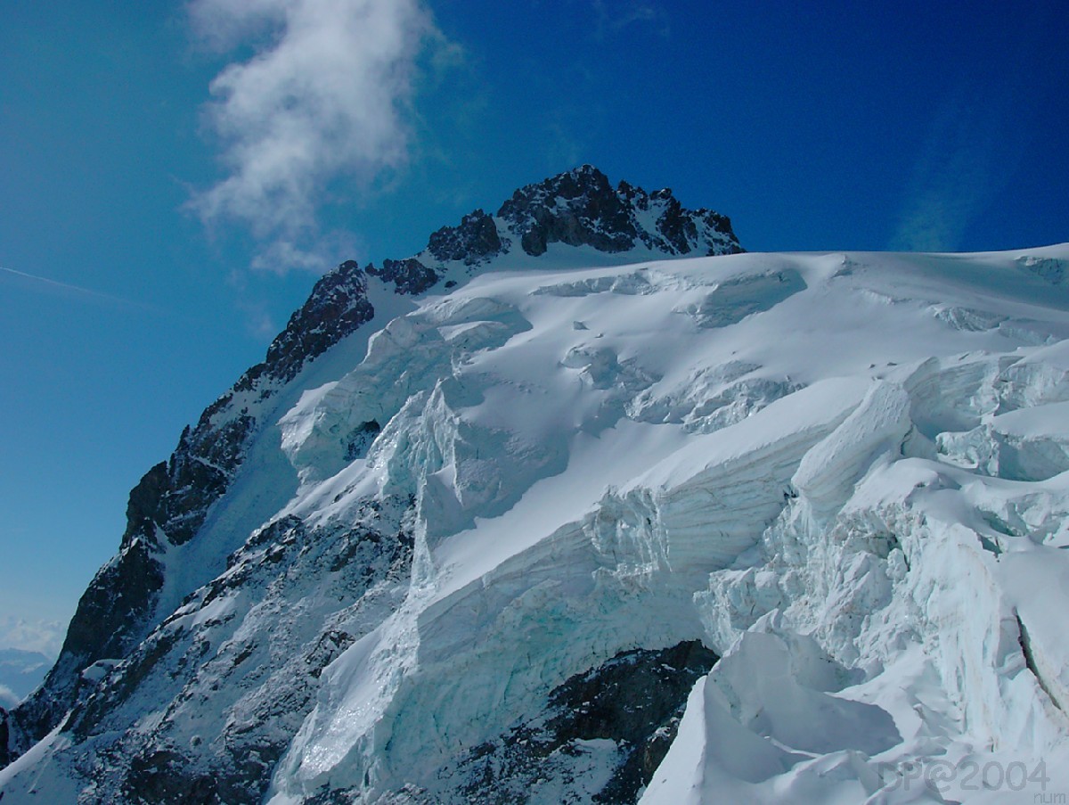 Mont Pelvoux : serac du Glacier des Violettes et couloir Chaux