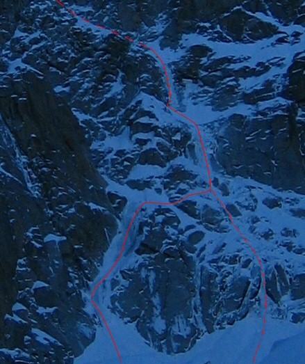 Couloir en Y : section des cascades