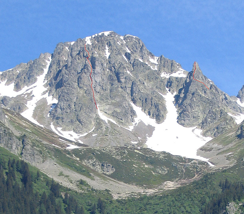 Aiguille de la Glière vue depuis les Praz