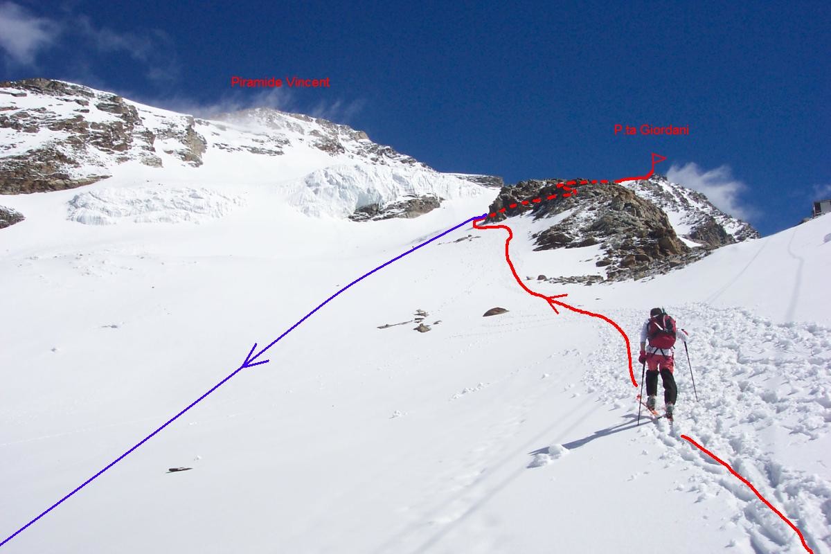 Salita verso la Giordani con tempo ancora buono...