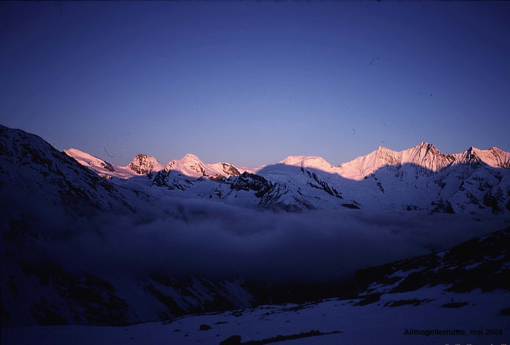 Vue sur les Mischabel depuis l'Allmagellerhütte