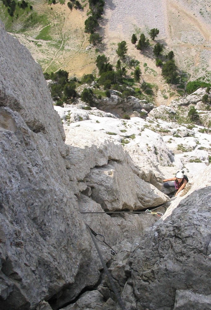 Dièdre de l'avant-dernière longueur (Tour des Gémeaux - Mont Aiguille)