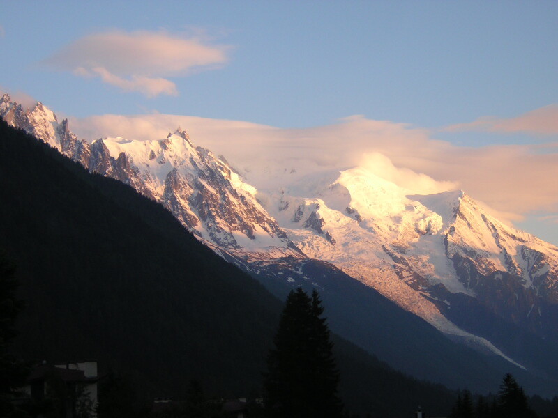 Mont Blanc sous le soleil couchant