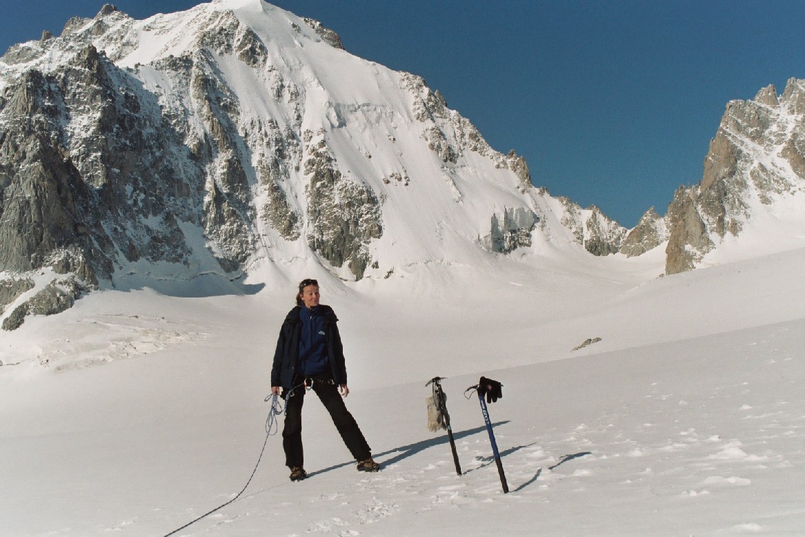 Lydouille devant l'Aiguille d'Argentière.