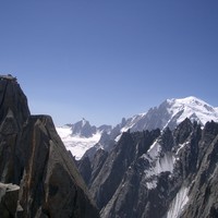 Le Grépon et Le Mt-Blanc depuis le début de l'arête