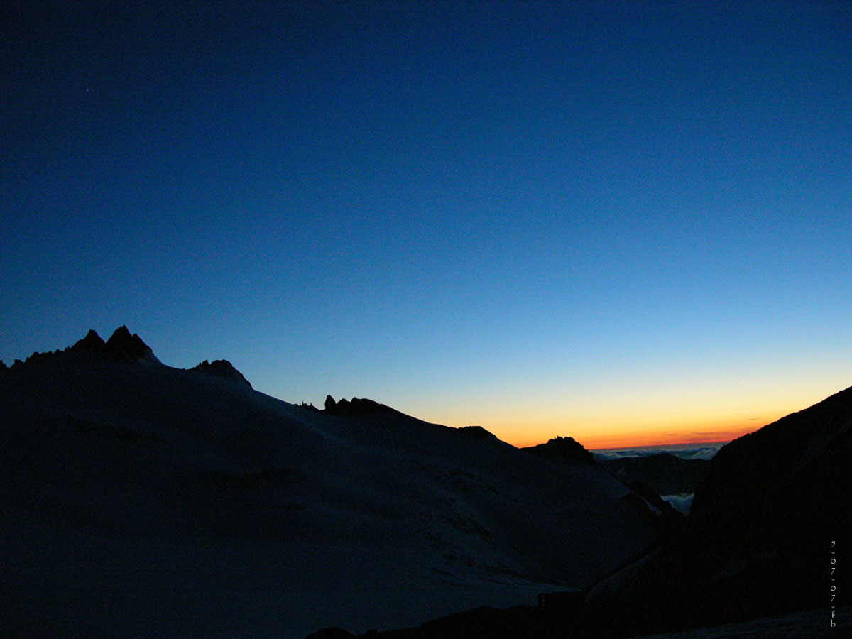 coucher de soleil sur le plateau du Trient