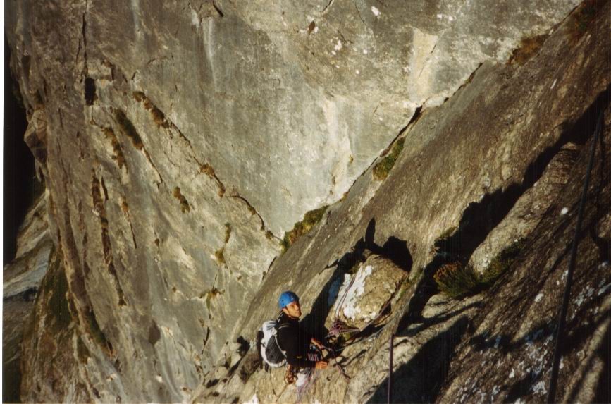 Fred dans la voie des Chamois - Roc de la Valette