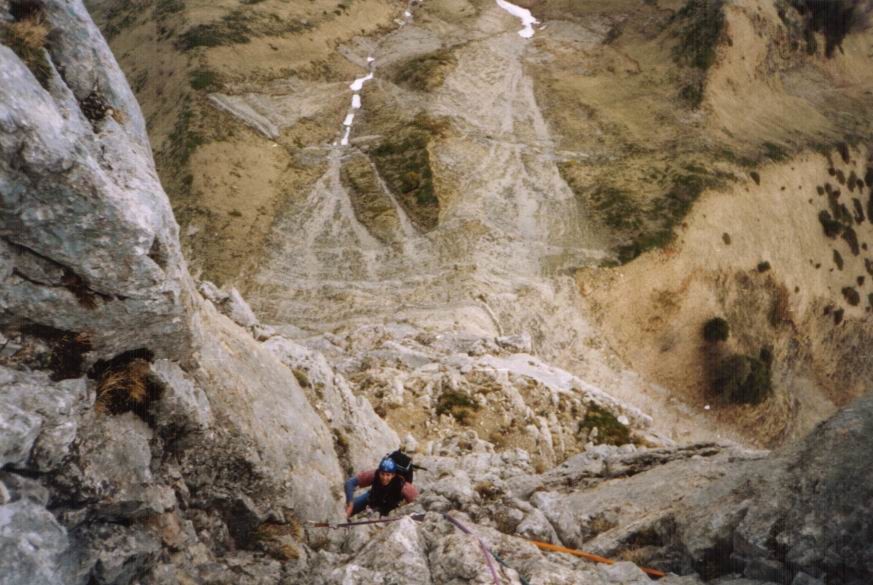 Antoine dans le pilier Sud de la Dent de Crolles